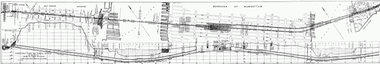 Plate I.&mdash;Pennsylvania Tunnel and Terminal Railroad Map and Profile Bergen Hill Tunnel, New Jersey to Long Island Shaft, Borough of Queens