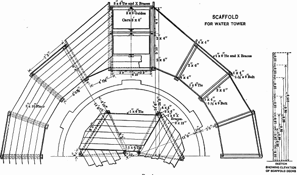 Fig. 3.&mdash;FORMS FOR WATER TOWER VICTORIA, B.C.