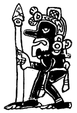 Fig. 380. The god Ekchuah, after the Troano and Cortesian
Codices.