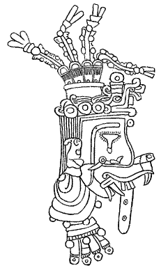 Fig. 382. Copy of head from the Borgian Codex
(Quetzalcoatl).