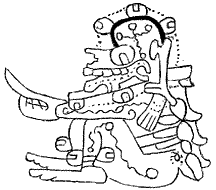Fig. 384. The supposed god of death, from the Troano
Codex.