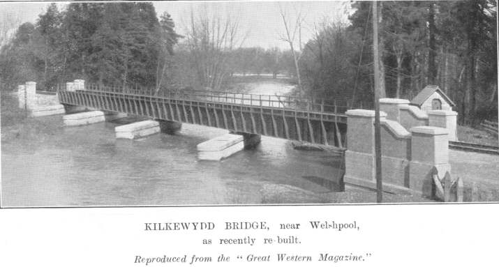 Kilkewydd Bridge, near Welshpool, as recently re-built.
Reproduced from the &ldquo;Great Western Magazine.&rdquo;