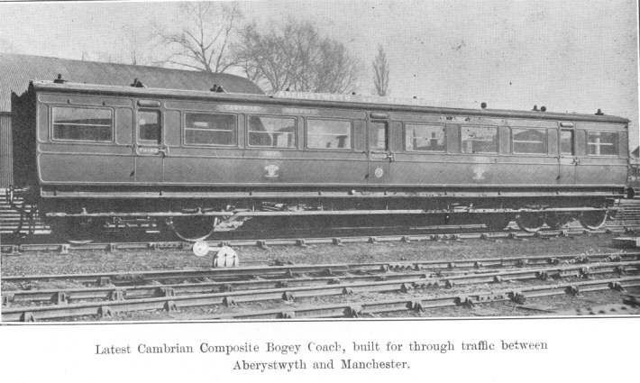 Latest Cambrian Composite Bogey Coach, built for through traffic
between Aberystwyth and Manchester