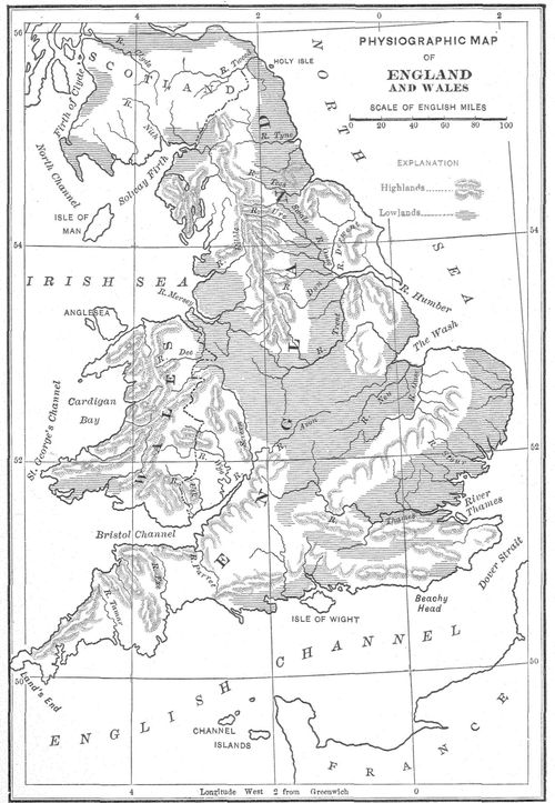 Physiographic Map Of England And Wales. Engraved By
Bormay & Co., N.Y.