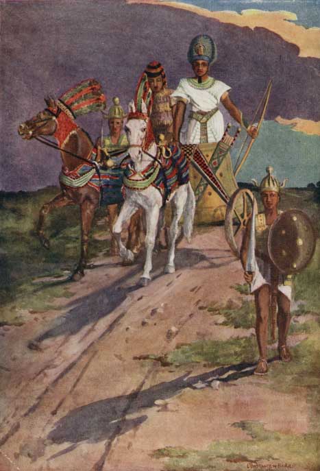 PLATE 4.

RAMSES II. IN HIS WAR CHARIOT: SARDINIAN GUARDSMEN ON FOOT.