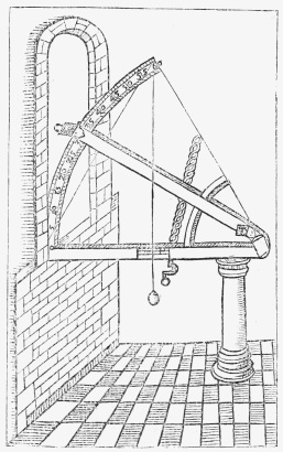 TYCHO'S "NEW STAR" SEXTANT OF 1572.
(The arms, of walnut wood, are about 5 1/2 ft. long.)