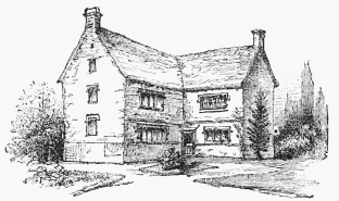 WOOLSTHORPE MANOR.
Showing solar dial made by Newton when a boy.