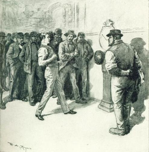 "IN BREATHLESS SILENCE THE GROUP WATCHED PEVERIL'S
MOVEMENTS"