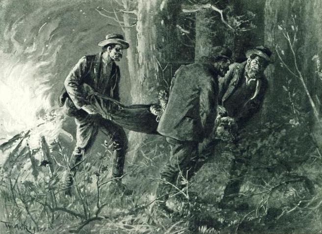 THE MEN HASTILY THREW PEVERIL HEAD-FIRST INTO THE
BUSHES