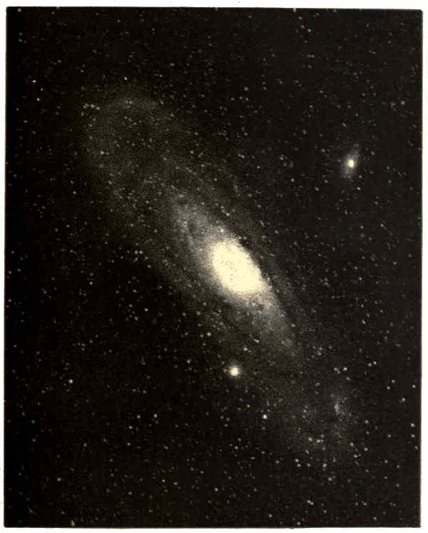 PLATE XV
PHOTOGRAPH OF THE NEBULA 31 M ANDROMED&AElig;
EXPOSURE 4 HOURS, ENLARGED 3 TIMES..