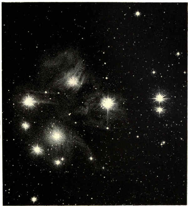 PLATE E.
NEBUL&AElig; IN THE PLEIADES.