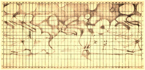PLATE XVIII.
SCHIAPARELLI'S MAP OF MARS IN 1881&ndash;82