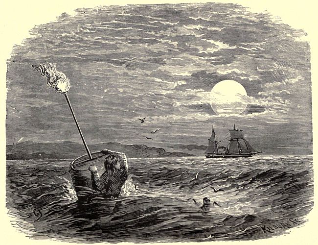 ERNEST SWIMS FOR THE DESPATCH BARREL.&mdash;Page 270