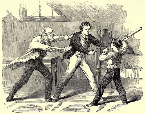 ERNEST DEFENDS HIMSELF.&mdash;Page 99.