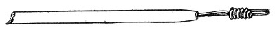 Fig. 184.&mdash;Platinum wire for burning hole through
parietes.