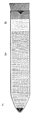 Fig. 214.&mdash;Milk in centrifuge tube.