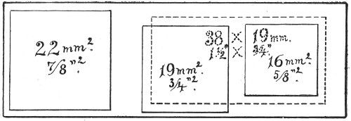Fig. 23.&mdash;Slides and cover-slips, actual size.