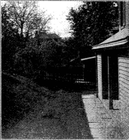 Fig. 3.&mdash;A grading that turns water away from the house.