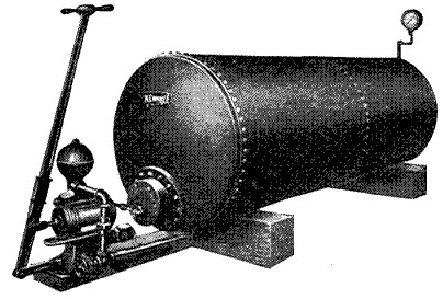 Fig. 53.&mdash;Hand pump applied to air-tank.