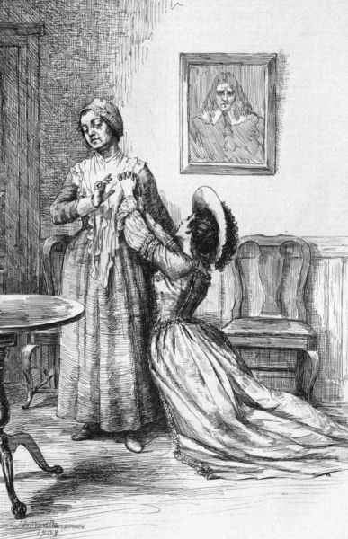 ROXANA'S DAUGHTER AND THE QUAKER

Here the girl importuned her again with the utmost
earnestness, and cried bitterly