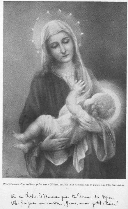 LA VIERGE-M�RE

Reproduction d'un tableau peint par �C�line�, en 1864 � la demande de
Sr Th�r�se de l'Enfant-J�sus.