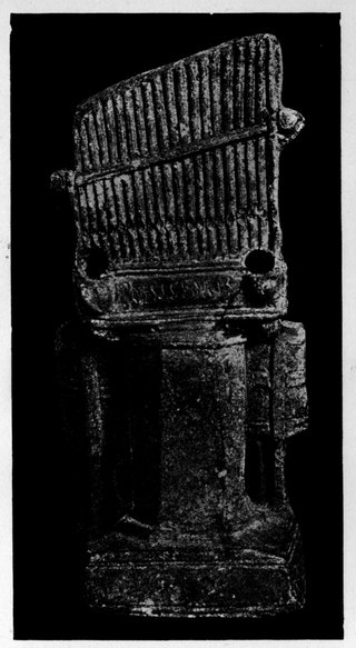 TERRA-COTTA MODEL OF HYDRAULIC ORGAN. CIR. 150 A.D.
CARTHAGE MUSEUM. FROM HERMANN SMITH'S The Making of Sound
in the Organ and in the Orchestra.