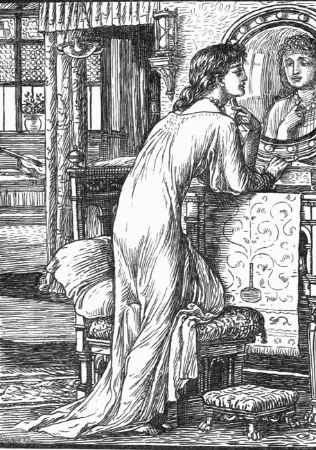 "Next morning when Fiorimonde dressed she looked at her
necklace and counted its beads, but she was much perplexed, for a new bead
was added to the string."&mdash;P. 29.