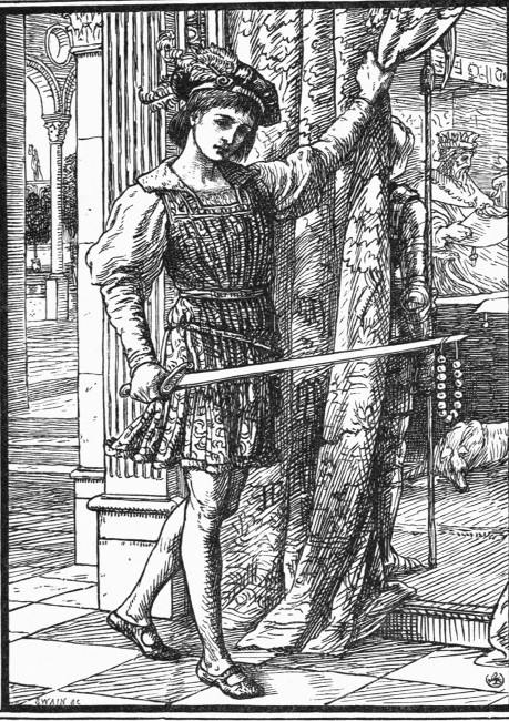 "Then he picked up the necklace on the point of his sword
and carried it, slung thereon, into the council chamber."&mdash;P. 39.