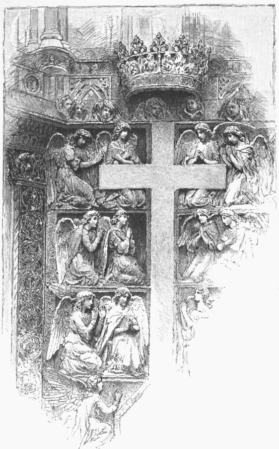 "ADORATION OF THE CROSS BY ANGELS." ST. THOMAS'S CHURCH,
NEW YORK.&mdash;[ST. GAUDENS.]