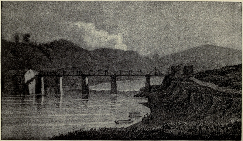 Bridge on which Zane&rsquo;s Trace Crossed the Muskingum River at Zanesville, Ohio