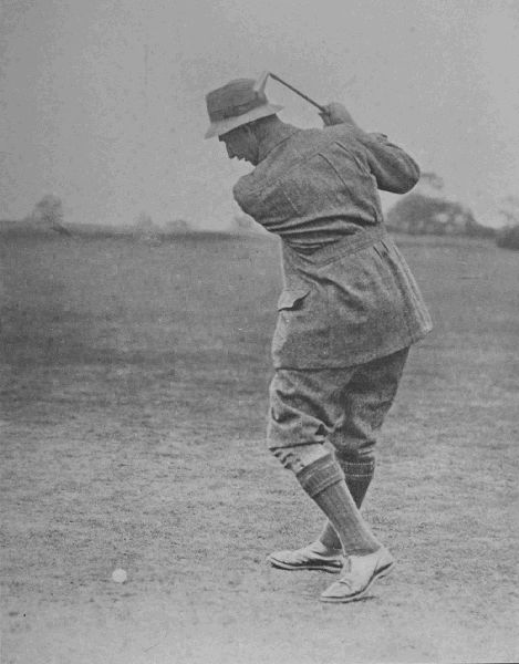 PLATE III.

HARRY VARDON

At the top of his swing, showing his weight mainly on the left leg.
This characteristic is very marked in Vardon's play.