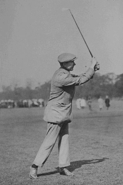 PLATE XV.

J. SHERLOCK

Finish of iron-shot. Note carefully the upright finish following the
swing back, and the position of the hands, a characteristic of the
finish of this shot. Sherlock gets a lower ball than the ordinary
iron-shot.