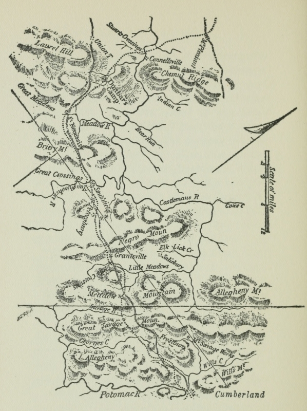 Middleton&rsquo;s Map of Braddock&rsquo;s Road (1847)