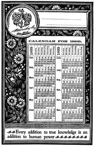 CALENDAR FOR
1899