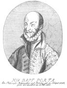John Baptist Porta, the Neapolitan writer on magic. From
an old woodcut in the Harry Houdini Collection.