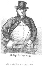 Philip Astley, Esq., an historical circus director, a
famous character of Bartholomew Fair days, and author of “Natural Magic”
(1784). From the Harry Houdini Collection.