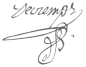 Decremps’s signature written by himself on the last page
of a copy of his book now in the Harry Houdini Library.