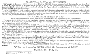 A de Philipsthal programme of 1803 before the writing and
drawing figure came under his control. From the Harry Houdini
Collection.