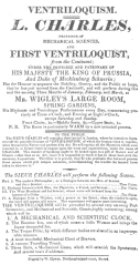 A Charles poster dated about 1829 in which the Russian
Inn and its obedient little figure are featured. From the Harry Houdini
Collection.