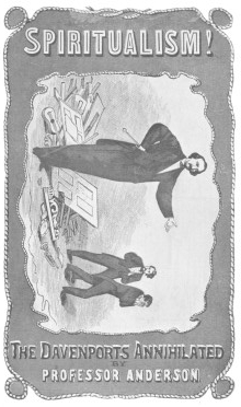Cover design of Anderson’s book, exposing the Davenport
Brothers; now a very rare book. From the Harry Houdini Collection.