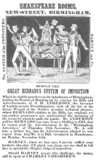 An Anderson poster, exposing “Barney” Eagle’s tricks.
Only bill of this sort in existence. From the Harry Houdini Collection.