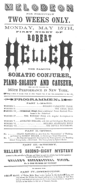 Poster used by Robert Heller during his Boston engagement
in 1853. From the Harry Houdini Collection.
