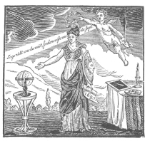 Decoration on the broadside used to advertise a young
Dutchwoman who created a sensation in the early part of the eighteenth
century. From the Harry Houdini Collection.