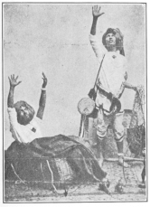 Indian fakir seated in the basket after the subject has
been “vanished."