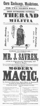 Poster used by James Savren. From the Harry Houdini
Collection.