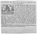 An early Fawkes advertisement, clipped from a London
paper of 1725. From the Harry Houdini Collection.