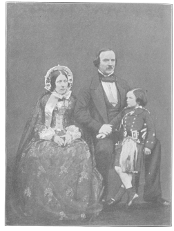 John Henry Anderson, wife and son, from a rare photograph
taken in 1847 or 1848. Said to be an especially good likeness of Mrs.
Anderson and the only one extant. Photograph loaned by Mrs. Leona A.
Anderson, daughter-in-law of the “Wizard of the North."