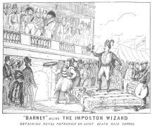 Window poster issued by Anderson to belittle his imitator
“Barney” Eagle and show how the latter secured royal patronage. From the
Harry Houdini Collection.