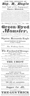 A “Barney” Eagle poster on which the obedient-card trick
is featured as “The Walking Cards.” From the Harry Houdini Collection.