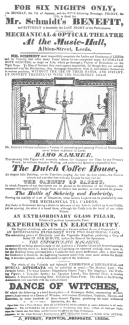 A Schmidt programme of 1821, featuring the “Bottle of
Sobriety and Inebriety.” From the Harry Houdini Collection.